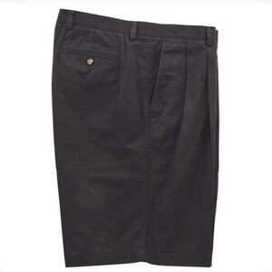 Cutter & Buck Men's Black Twill Microfiber Pleated Golf Shorts